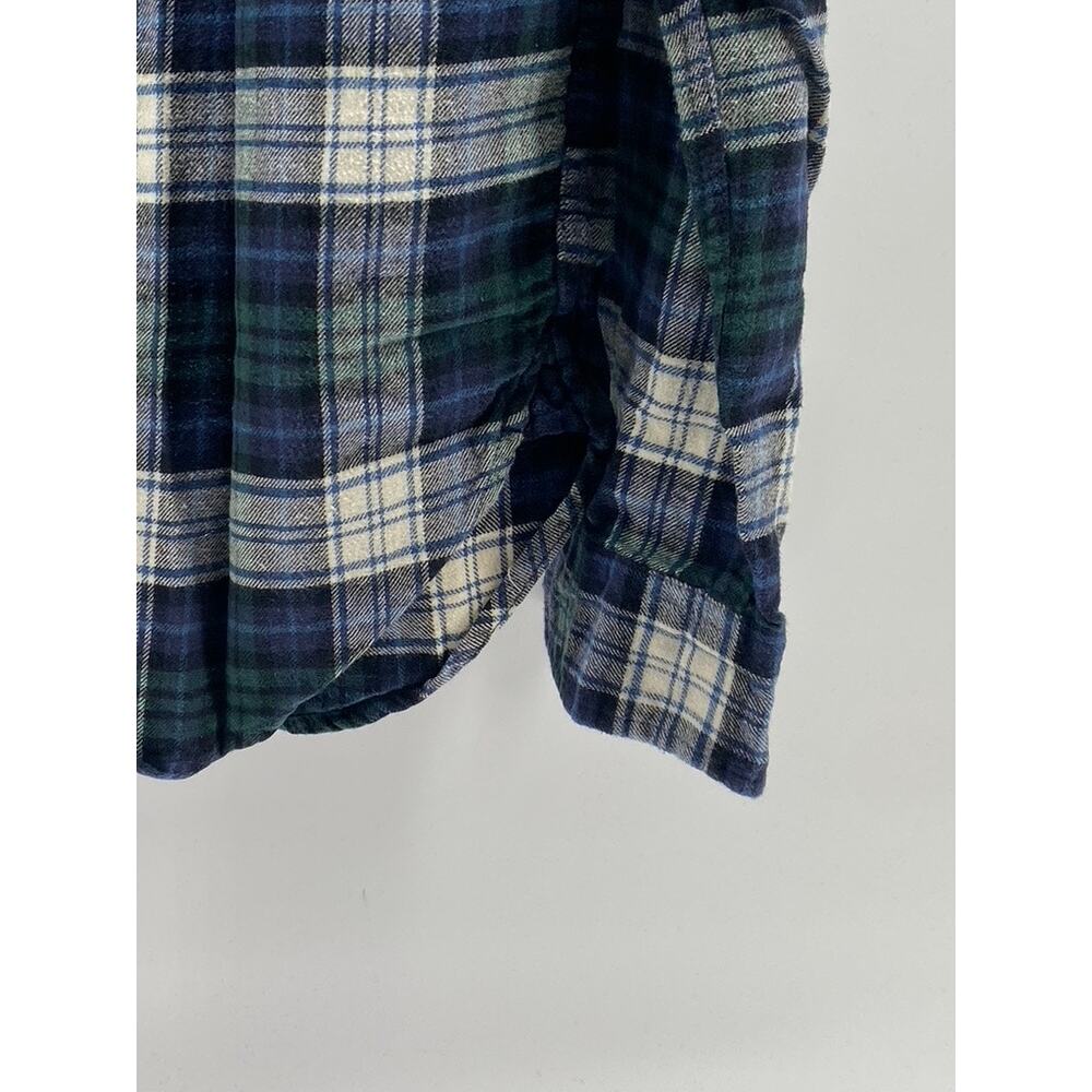 GAP Men's Blue-Green Plaid Button-Up Regular-Fit Long Sleeve Flannel Shirt SZ M - Picture 6 of 10